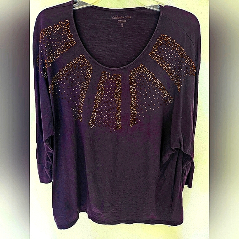 "Coldwater Creek" Beautiful Beaded Top